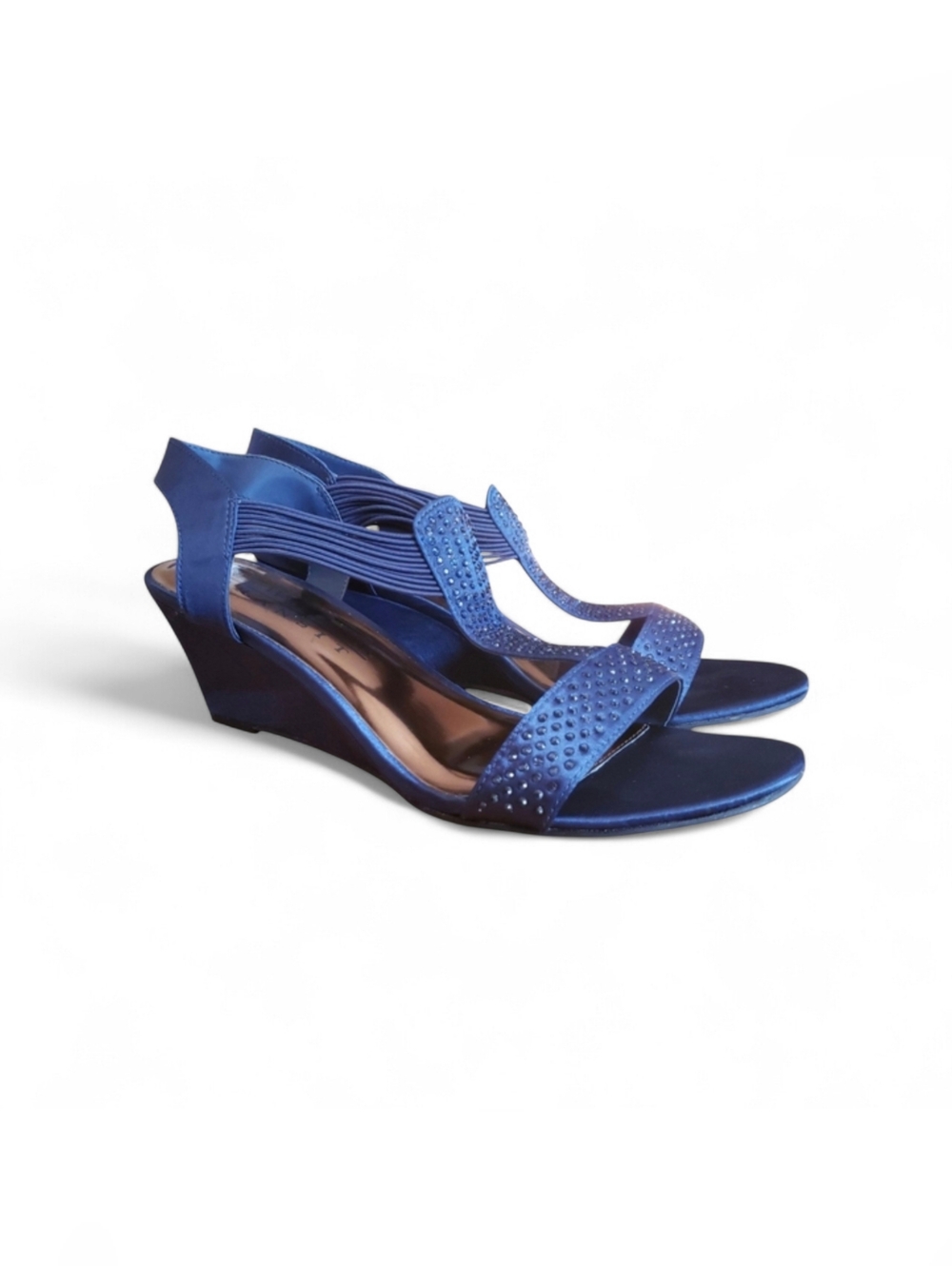 Brand New New York Transit Frolic Wedge Sandal in Navy Size 10